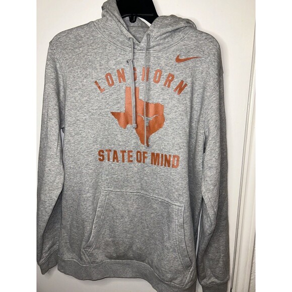 NIKE Dri Fit Gray University Of Texas Longhorns Classic Hooded Sweatshirt Large - Picture 2 of 6